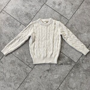 J.Crew Classic Cream Cable Knit Sweater 100% Cotton